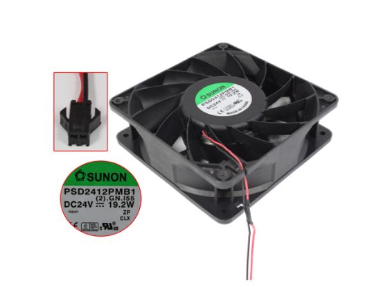Picture of SUNON PSD2412PMB1 Server - Square Fan (2).GN.I55, SF120x120x38, w50x2x2, 24V 19.2W