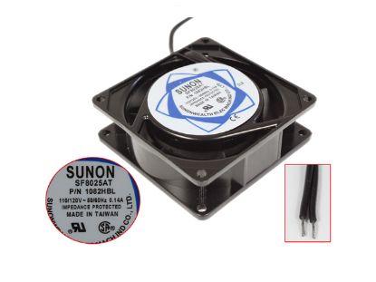 Picture of SUNON SF8025AT Server - Square Fan 1082HBL, SF80x80x25, w2, 110V 0.12A