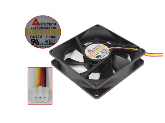 Picture of Y.S TECH FD128020LB Server - Square Fan 12V0.10A, sq80x80x20mm, 3W