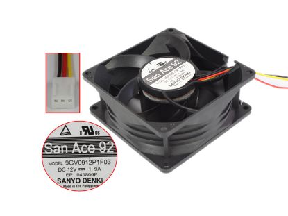Picture of Sanyo Denki 9GV0912P1F03 Server - Square Fan sq90x90x38mm, 3-wire, 12V 1.9A