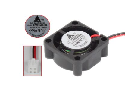 Picture of Delta Electronics AFB02505HHA Server - Square Fan -9D2SR, sq25x25x10mm, 2-wire, DC 5V 0.24A