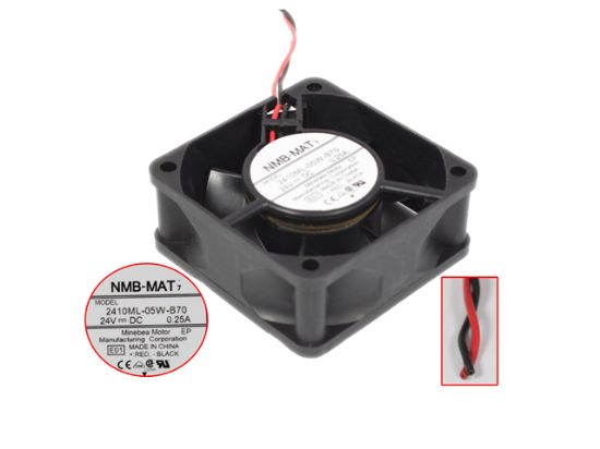 Picture of NMB-MAT / Minebea 2410ML-05W-B70 Server - Square Fan E01, sq60x60x25mm, 2-wire, DC 24V 0.25A