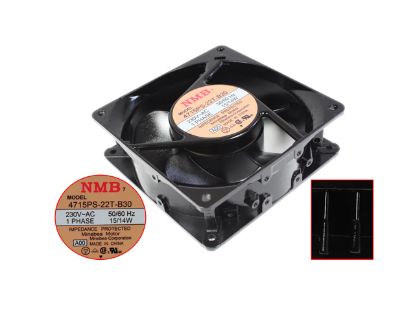 Picture of NMB-MAT / Minebea 4715PS-22T-B30 Server - Square Fan A00, sq120x120x38mm, 2-pin, AC 230V 15W