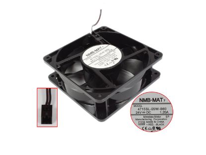 Picture of NMB-MAT / Minebea 4715SL-05W-B60 Server - Square Fan UQ2, SF120x120x38, w2, 24V 1.2A