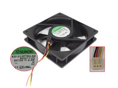 Picture of SUNON KD1212PTB3-6A Server - Square Fan B2007.F.GN, SF120x120x25, w120x3x3, 12V 2.4W