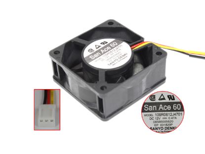 Picture of Sanyo Denki 109R0612J4701 Server - Square Fan 12V0.47A, sq60x60x25mm, 3W