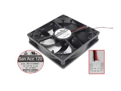 Picture of Sanyo Denki 9S1212M401 Server - Square Fan 12V0.13A, sq120x120x25mm, 2W