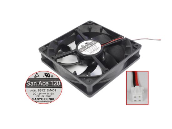 Picture of Sanyo Denki 9S1212M401 Server - Square Fan 12V0.13A, sq120x120x25mm, 2W