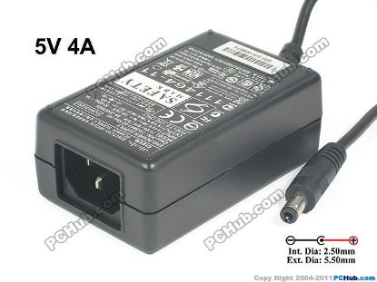 Picture of Cisco 3A-204DB05 AC Adapter - NEW Original 5V 4A, Barrel 5.5/2.5mm, IEC C14