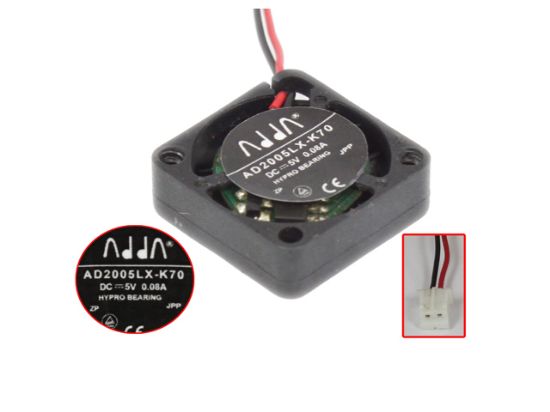 Picture of ADDA AD2005LX-K70 Server - Square Fan sq20x20x7, 2w, DC 5V 0.08A