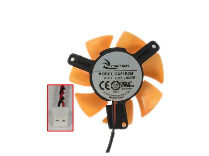 Picture of Other Brands ROTEK Server - Frameless / GPU Fan GA51B2M, -NNTE, DC 12V 0.15A, C39mm, orange