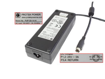 Picture of PROTEK POWER PUP120-14-HI AC Adapter 20V & Above PUP120-14-HI