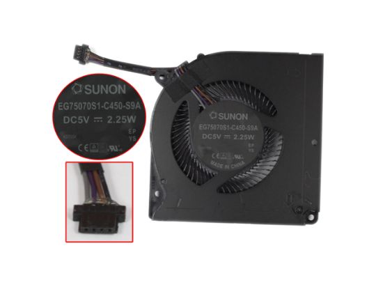 Picture of SUNON  EG75070S1-C450-S9A Cooling Fan  DC 5V 2.25W, Bare Fan, New