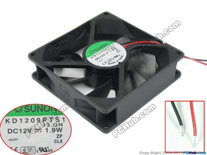 Picture of SUNON KD1209PTS1Server - Square Fan sq90x90x25, 2-wire, 12V 1.9W