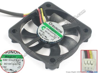 Picture of SUNON GM1204PEV1-8 Server - Square Fan B4484.F.GN, sq40x40x7mm, 3-wire, DC 12V 0.7W