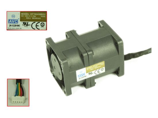 Picture of AVC DFTA0456B2U Server - Square Fan P039, sq40x40x56, 12V 1.70A， W150x8x5