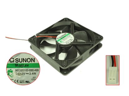 Picture of SUNON MEC0251V2-0000-A99 Server - Square Fan , sq120x120x25mm, 2-wire, DC 12V 3.4W