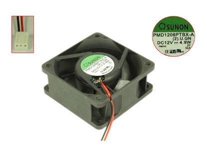 Picture of SUNON PMD1206PTBX-A Server - Square Fan (2).U.GN, SF60x60x25, w80x2x3, 12V 4.9W