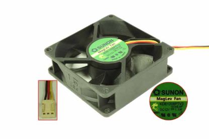 Picture of SUNON KDE1208PTV3 Server - Square Fan 13.MS.AF, sq80x80x25mm, DC 12V 1.1W, 3-wire