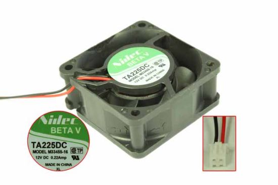 Picture of Nidec M33455-16 Server - Square Fan , sq60x60x25mm, w90x2x2, DC 12V 0.22A