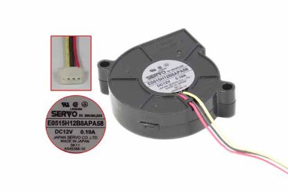 Picture of Japan Servo E0515H12B8APA58 Server - Blower Fan , br50x50x15mm, 3-wire, DC 12V 0.19A