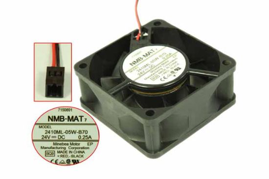 Picture of NMB-MAT / Minebea 2410ML-05W-B70 Server - Square Fan BQ9, sq60x60x25, w50x2x2P, DC 24V 0.25A
