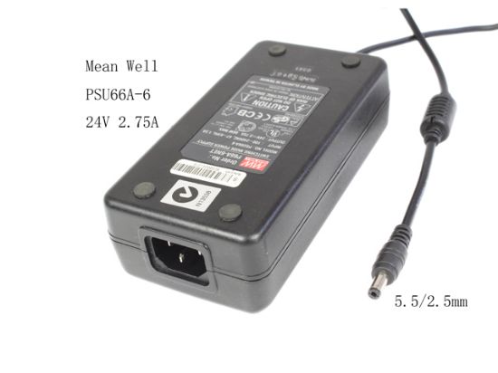 Picture of Mean Well PSU66A-6 AC Adapter 20V & Above PSU66A-6, P66A-6NET