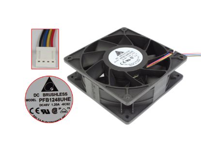 Picture of Delta Electronics PFB1248UHE Server - Square Fan  -6C92, sq120x120x38, w145x4x4, 48V 1.20A
