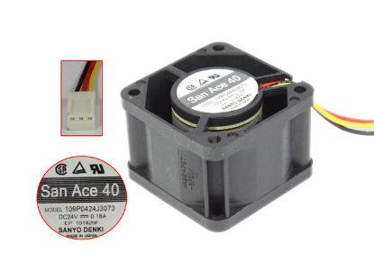 Picture of Sanyo Denki 109P0424J3073 Server - Square Fan SF40x40x28, w3, 24V 0.18A