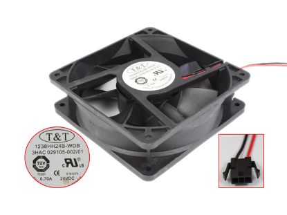 Picture of T&T 1238HH24B-WDB Server - Square Fan 24V0.70A, sq120x120x38mm, 100x2Wx2P