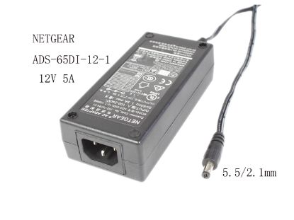 Picture of NETGEAR ADS-65DI-12-1 AC Adapter 5V-12V 12V 5A, 5.5/2.1mm, C14