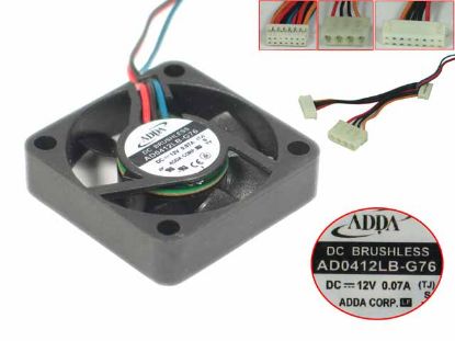 Picture of ADDA AD0412LB-G76 Server - Square Fan (TJ), S, sq40x40x10, w65x3x19, 12V 0.07A