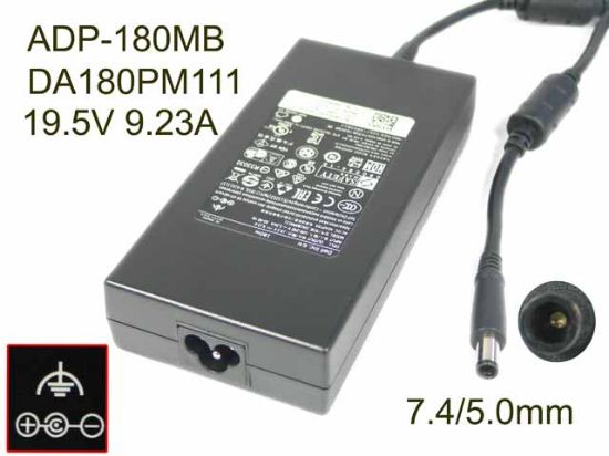 Picture of Dell Precision M6500 AC Adapter - NEW Original 19.5V 9.23A, 7.4/5.0mm With Pin, 3-Prong, New