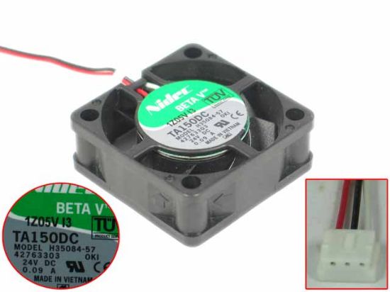 Picture of Nidec H35084-57 Server - Square Fan OKI, sq40x40x15mm, 3-wire, 24V 0.09A