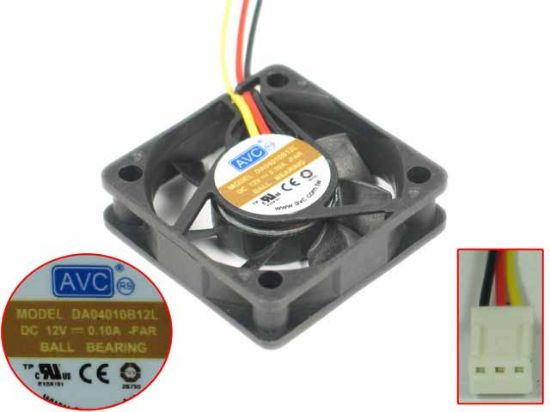 Picture of AVC DA04010B12L Server - Square Fan FAR, 40x40x10mm, 3-wire, 12V 0.10A