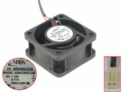 Picture of ADDA AD0412HS-C50  Server - Square Fan sq40x40x20mm, 2-wire, 12V 0.11A