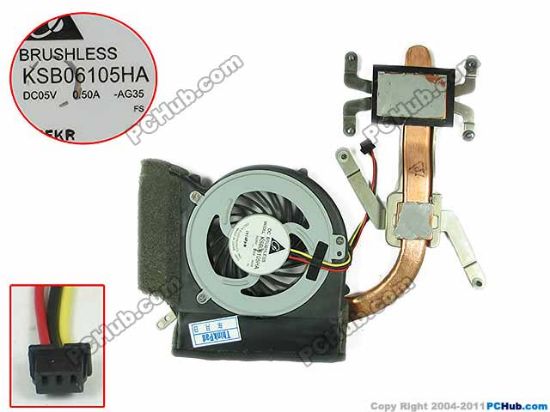 Picture of Lenovo ThinkPad Edge E40 Cooling Fan  4W3607, 3LGC5TMLVF0, 5V, Heatsink fan