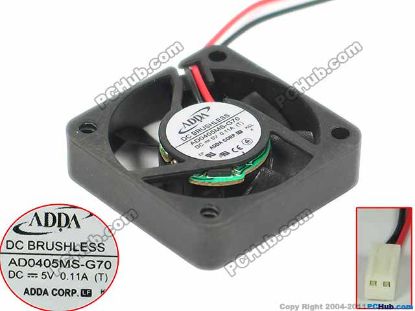 Picture of ADDA AD0405MS-G70 Server - Square Fan T, G, sq40x40x10, 2-wire, 5V 0.11A