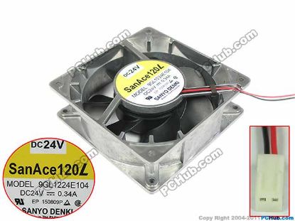 Picture of Sanyo Denki 9GL1224E104 Server - Square Fan sq120x120x38mm, 2-wire, 24V 0.34A