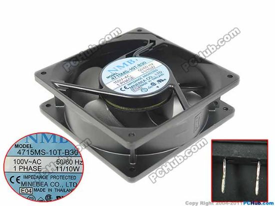 Picture of NMB-MAT / Minebea 4715MS-10T-B30 Server - Square Fan E04, SF120x120x38, w2-pin, 100V 11W