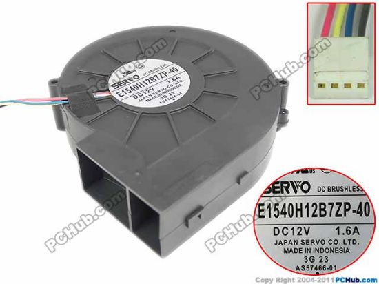 Picture of Japan Servo E1540H12B7ZP-40 Server - Blower Fan 12V1.60A, bw150x120x40mm, 4W
