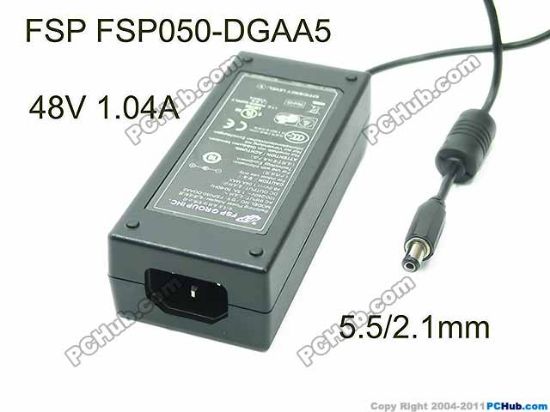 Picture of FSP Group Inc FSP050-DGAA5 AC Adapter 20V & Above 48V 1.04A, 5.5/2.1mm, C14, New