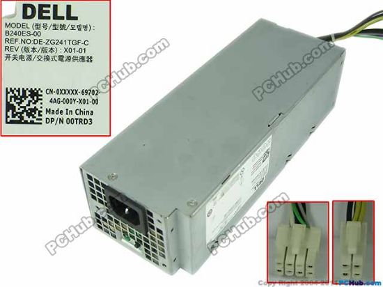 Picture of Dell Inspiron 3650 Server - Power Supply 240W, B240ES-00, DE-ZG241TGF-C, 00TRD3