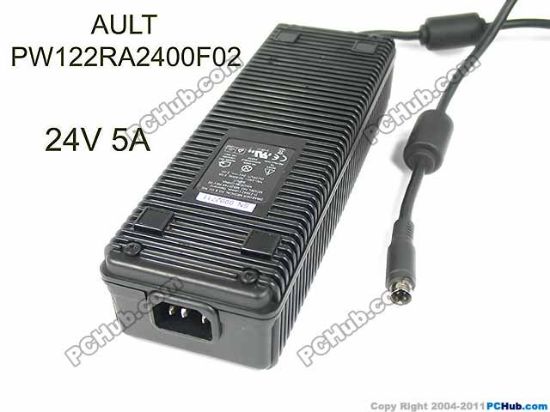 Picture of AULT PW122RA2400F02 AC Adapter 20V & Above 24V 5A, 4P P1&4=V+ , C14