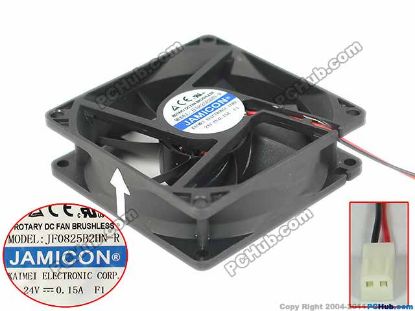 Picture of Jamicon JF0825B2HN-R Server - Square Fan 24V0.15A, sq80x80x25mm, 2W
