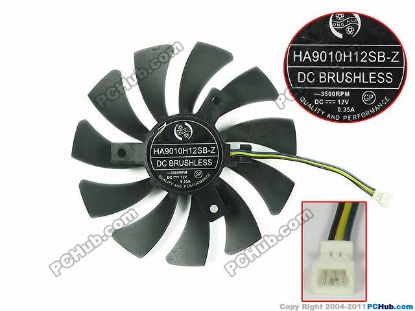 Picture of ONG HUA HA9010H12SB-Z Server - Frameless / GPU Fan HA9010H12SB-Z, 50mm, 3-Wire 3-Pin Connector