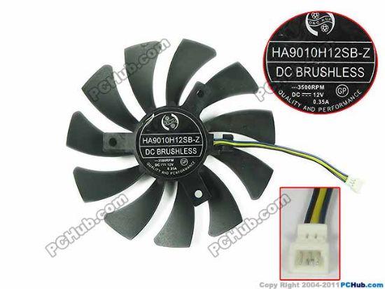 Picture of ONG HUA HA9010H12SB-Z Server - Frameless / GPU Fan HA9010H12SB-Z, 50mm, 3-Wire 3-Pin Connector