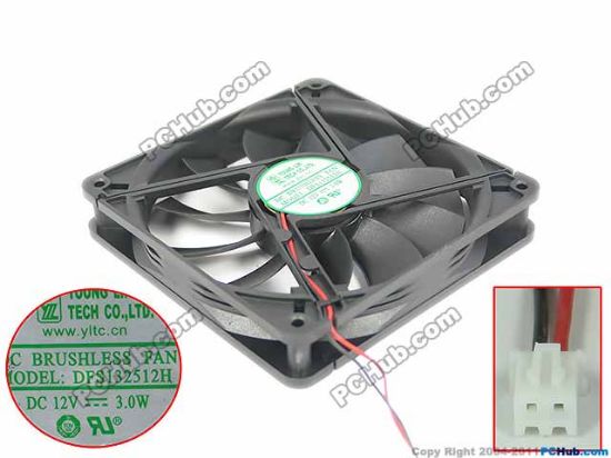 Picture of Young Lin DFS132512H Server - Square Fan 12V3.00W, sq135x135x25mm, 100x2Wx2P
