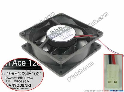 Picture of Sanyo Denki 109R1224H1021 Server - Square Fan sq120x120x38mm, 2-wire, 24V 0.25A