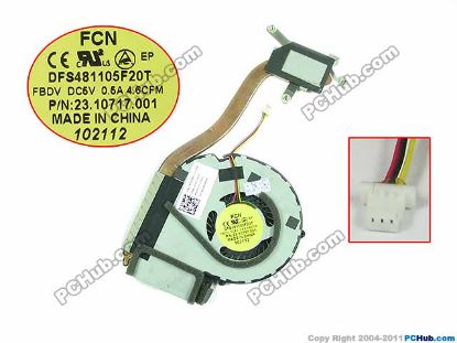 Picture of Dell Inspiron 15Z 5523 Cooling Fan  DP/N:N5RM9, 0N5RM9, Heatsink fan